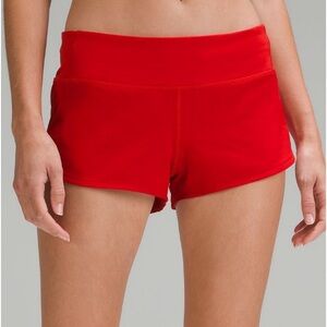 Red Lululemon Speed Up Shorts Size 2